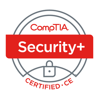 CompTIA Security+ ce Certification badge image. Issued by CompTIA
