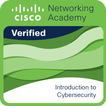 Introduction to Cybersecurity badge image. Issued by Cisco